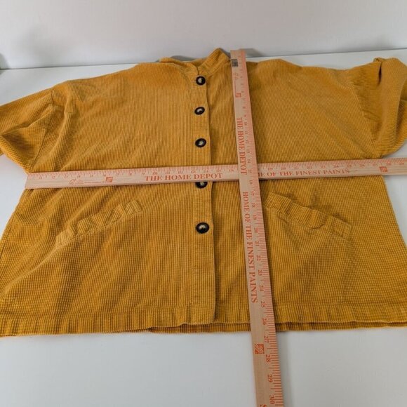 Bryn Walker Shacket Womens Size Small Mustard Yellow Waffle Knit Oversized Shirt - Picture 8 of 10